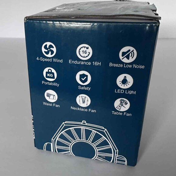 Portable Mini Fan with Clip & LED Light β Rechargeable, 4-Speed, Low Noise - Picture 6 of 7